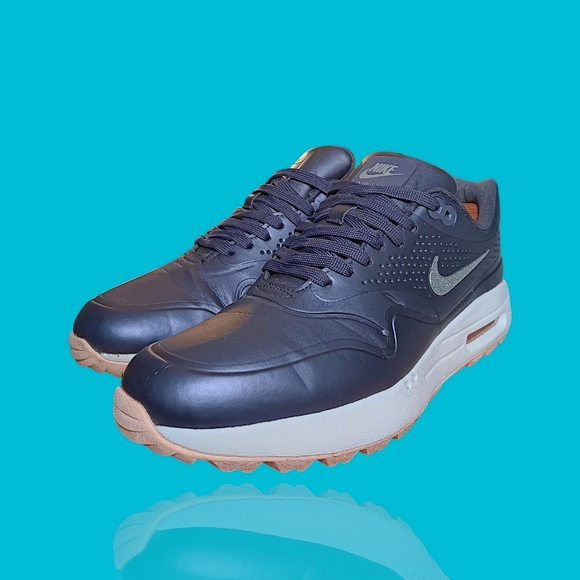 Nike Air Max 1 Low Spikeless Golf Metallic Dark Purple Great Pre-owned Condition - Picture 7 of 16